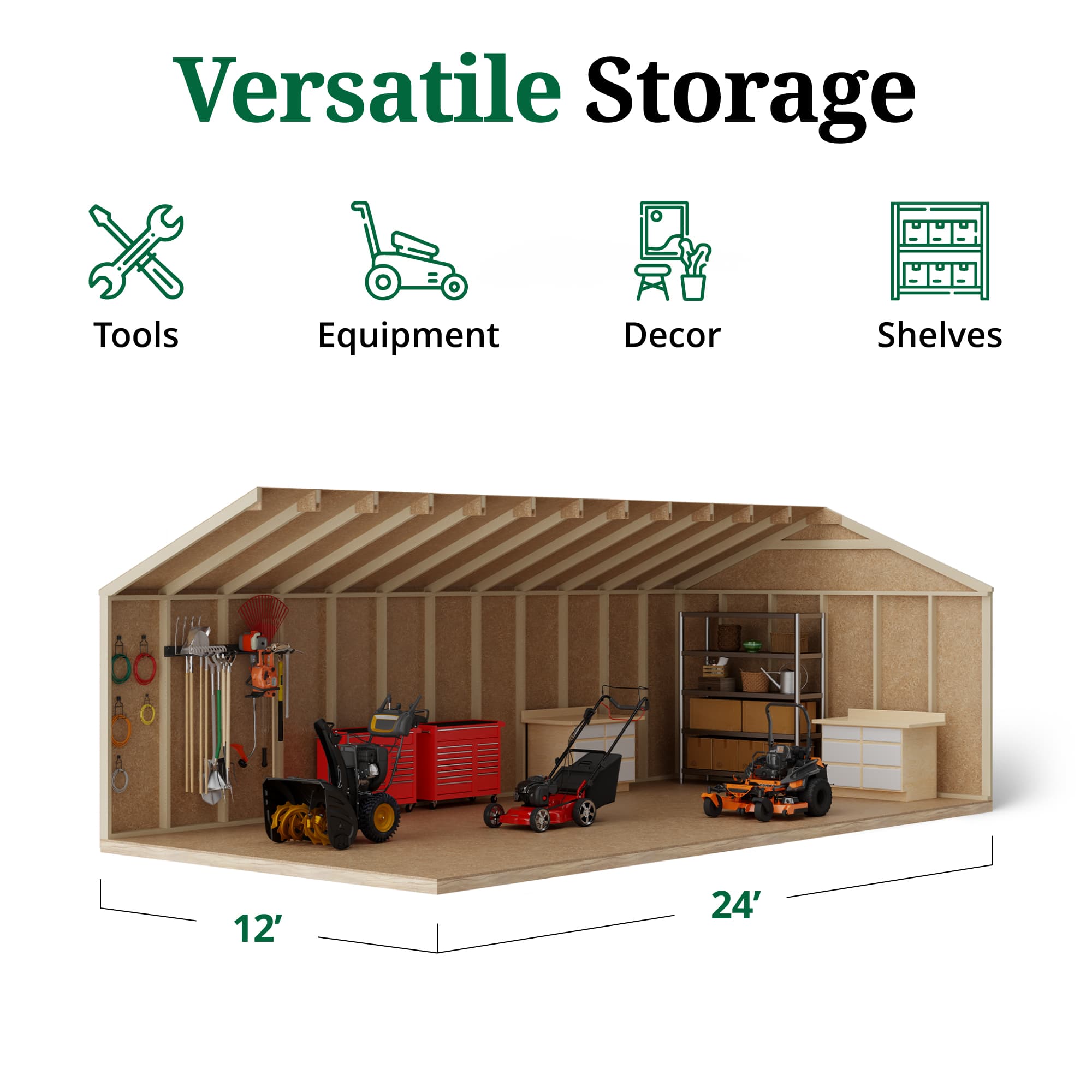 Value Gable Shed interior graphic