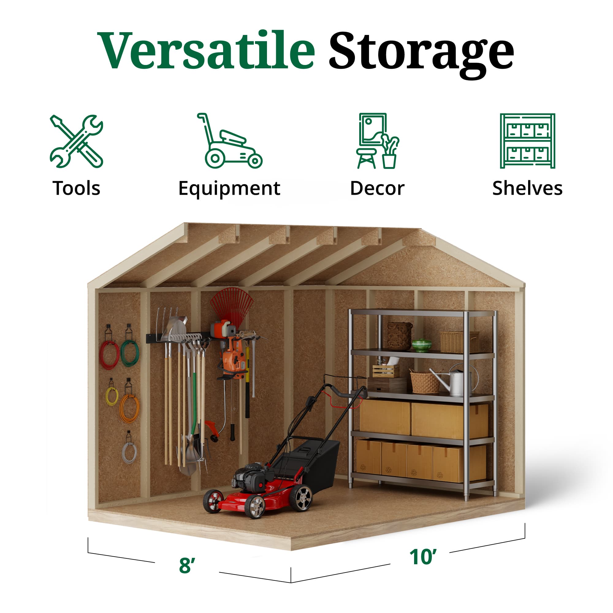 Value Gable Shed interior graphic