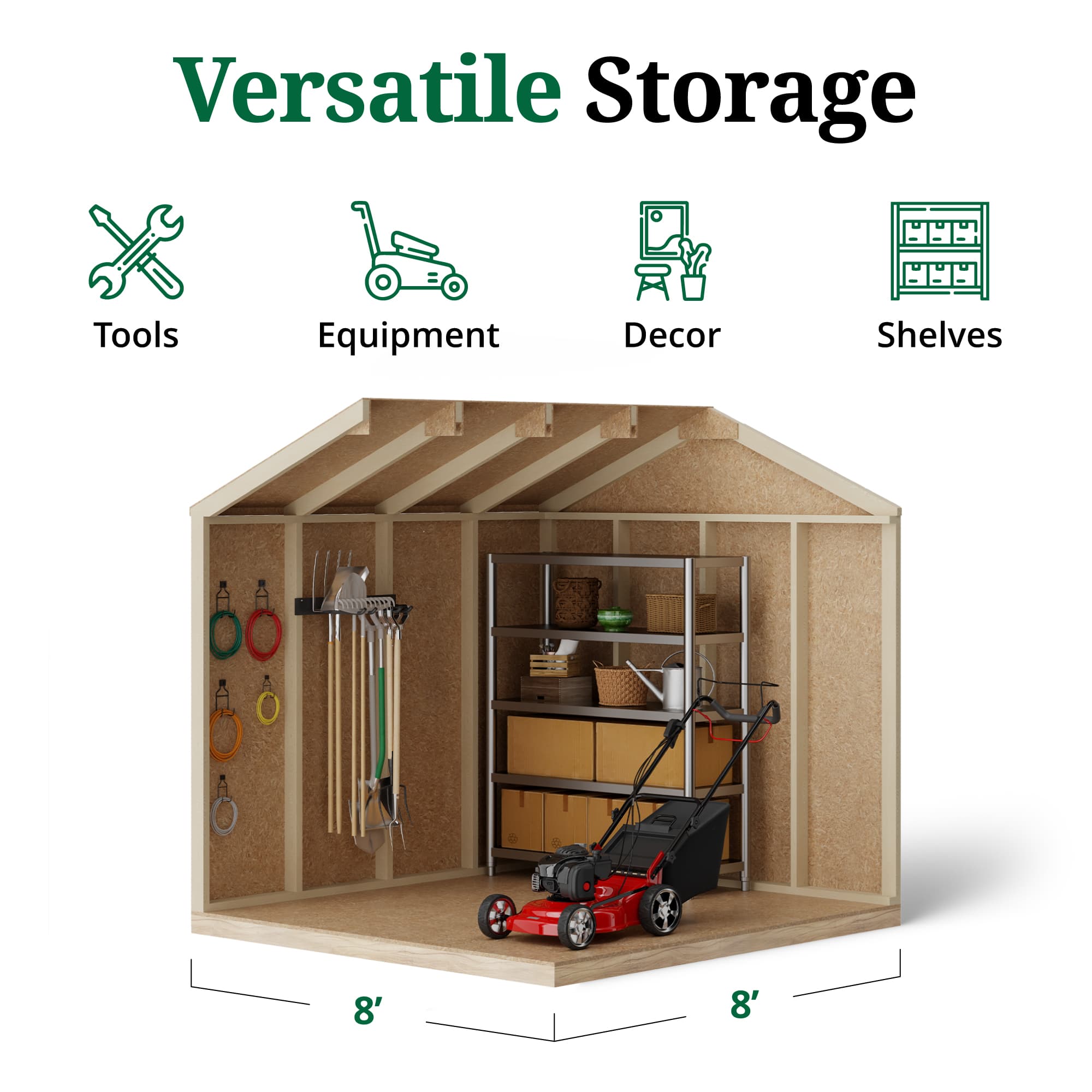 Value Gable Shed interior graphic
