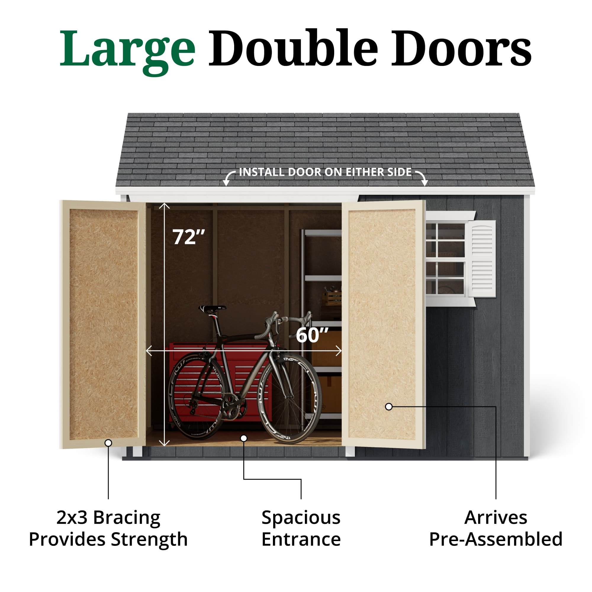 Value Workshop Shed door graphic