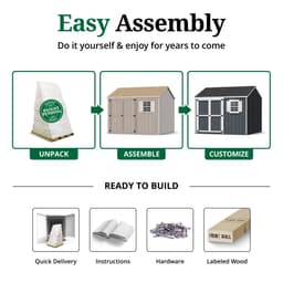 Value Workshop Shed easy assembly graphic