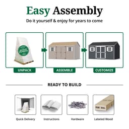 Value Workshop Shed easy assembly graphic