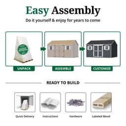 Value Workshop Shed easy assembly graphic
