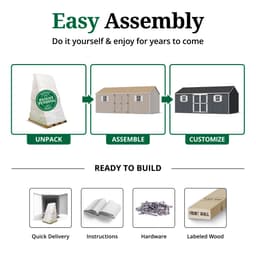 Value Workshop Shed easy assembly graphic