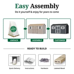 Value Workshop Shed easy assembly graphic