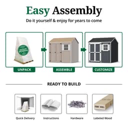 Value Workshop Shed easy assembly graphic