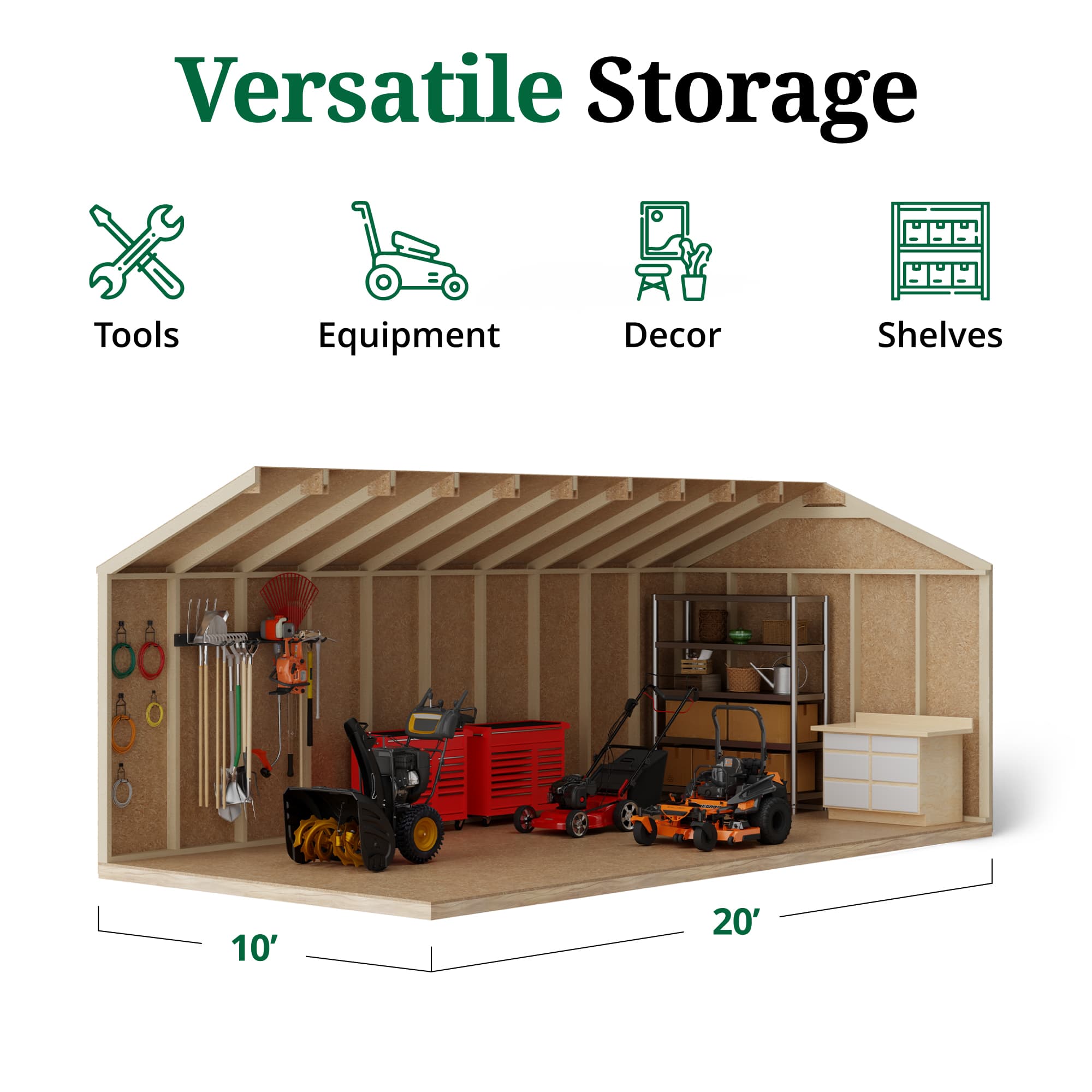 Value Workshop Shed interior graphic