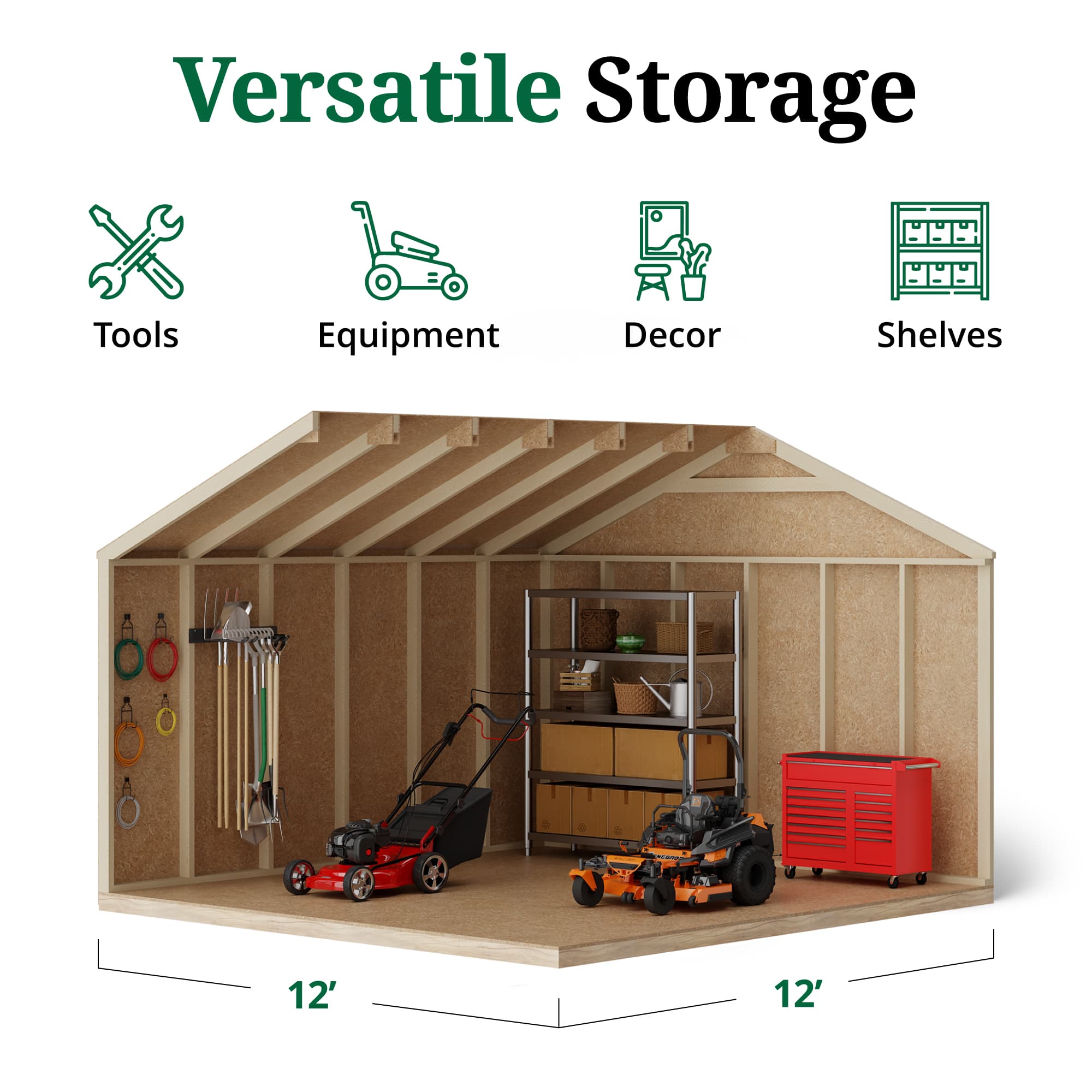 Value Workshop Shed interior graphic
