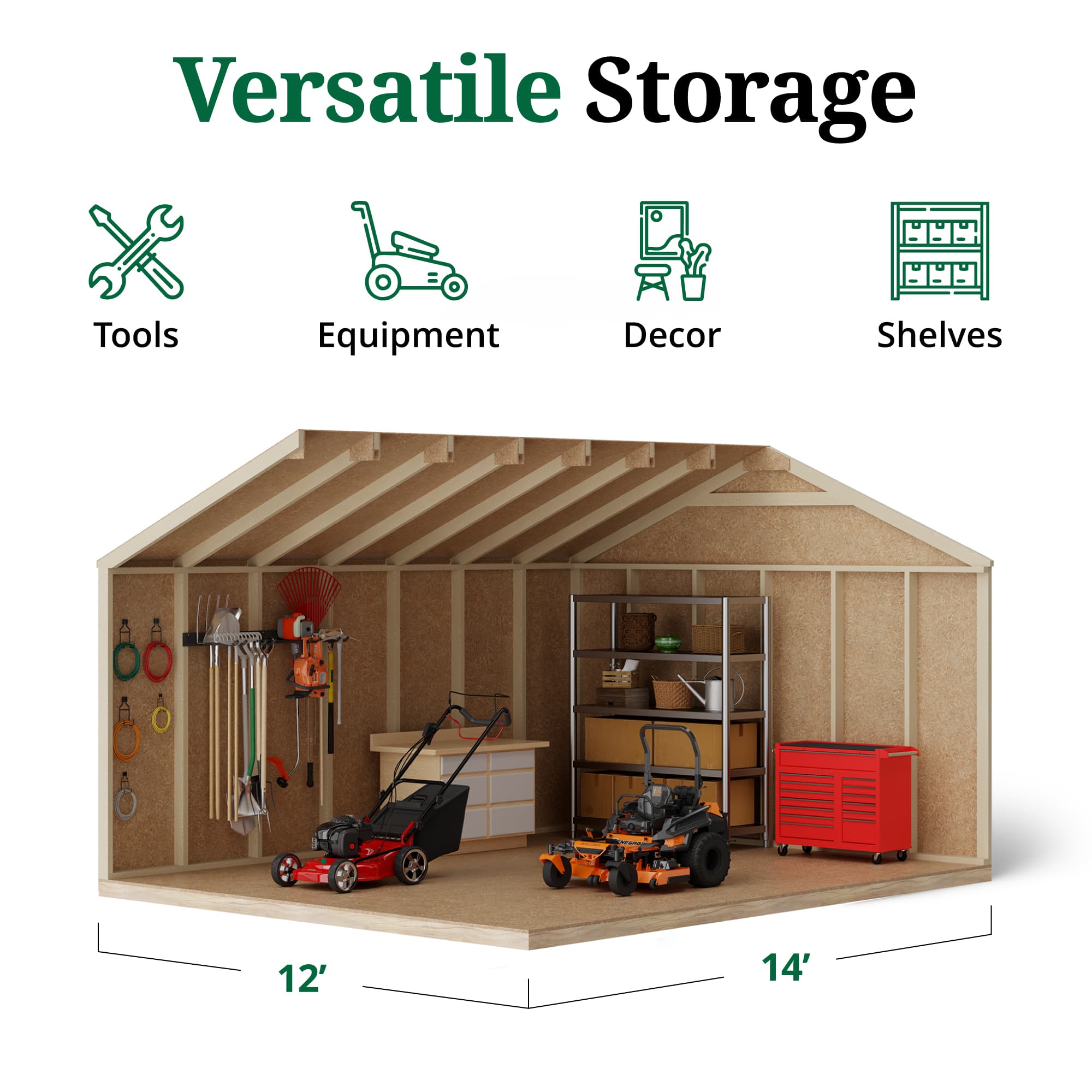 Value Workshop Shed interior graphic