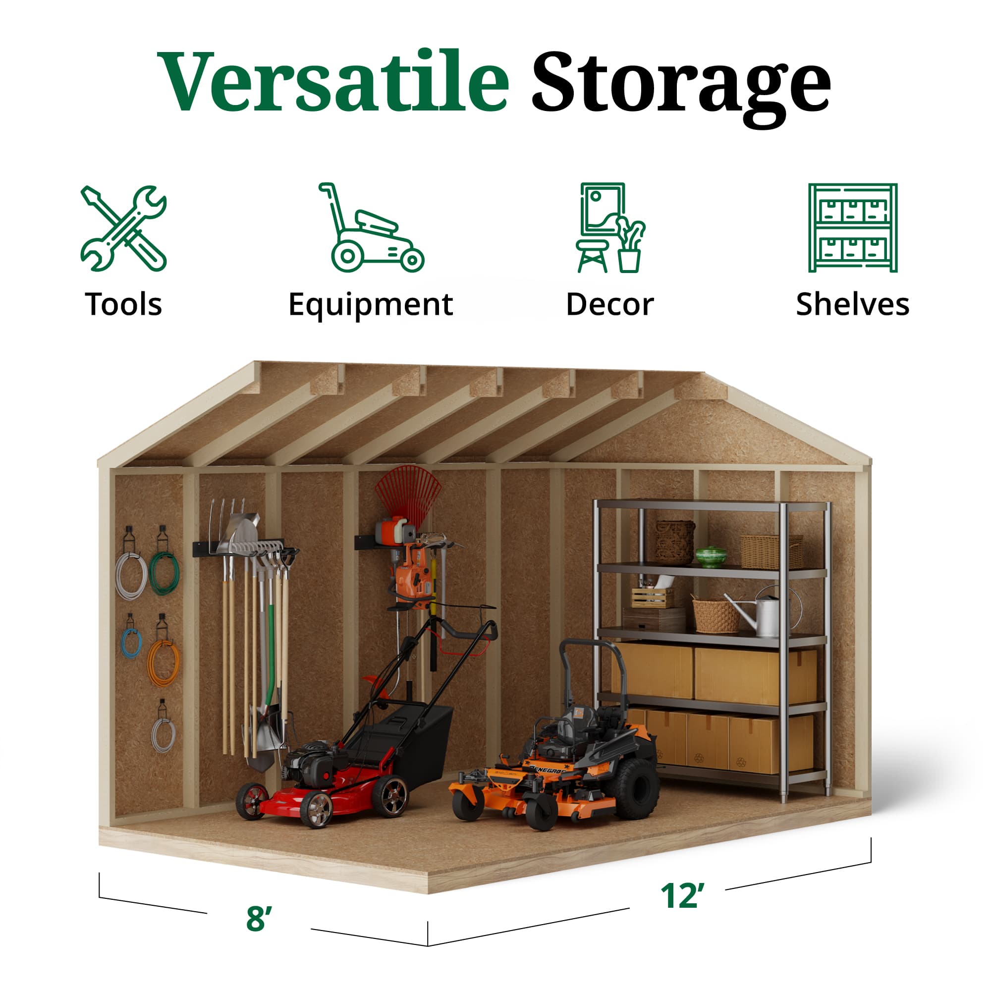 Value Workshop Shed interior graphic