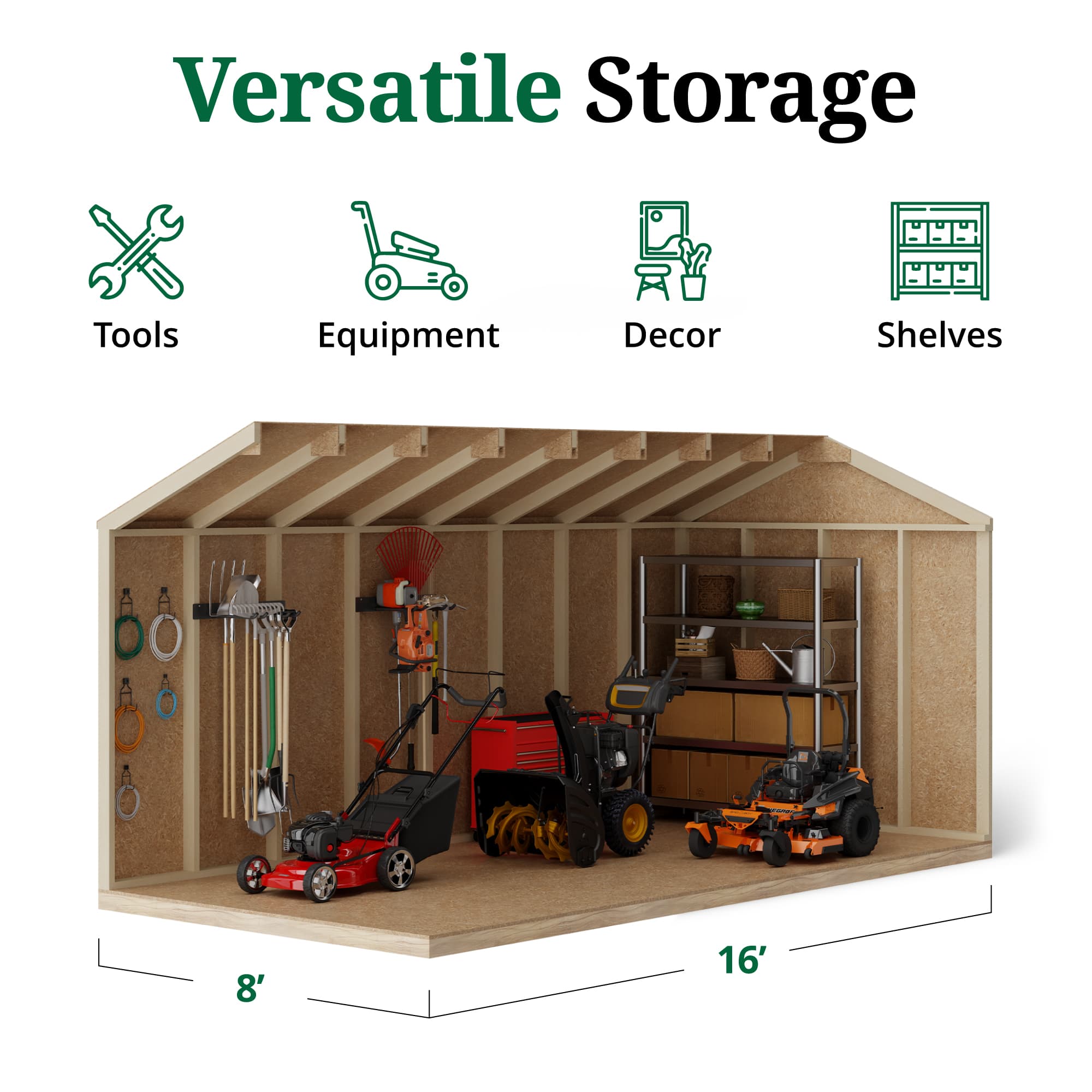 Value Workshop Shed interior graphic