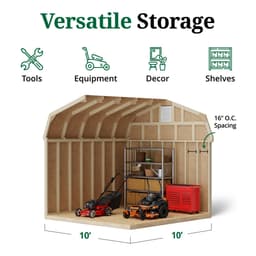 Colonial Woodbury Barn Shed interior graphic