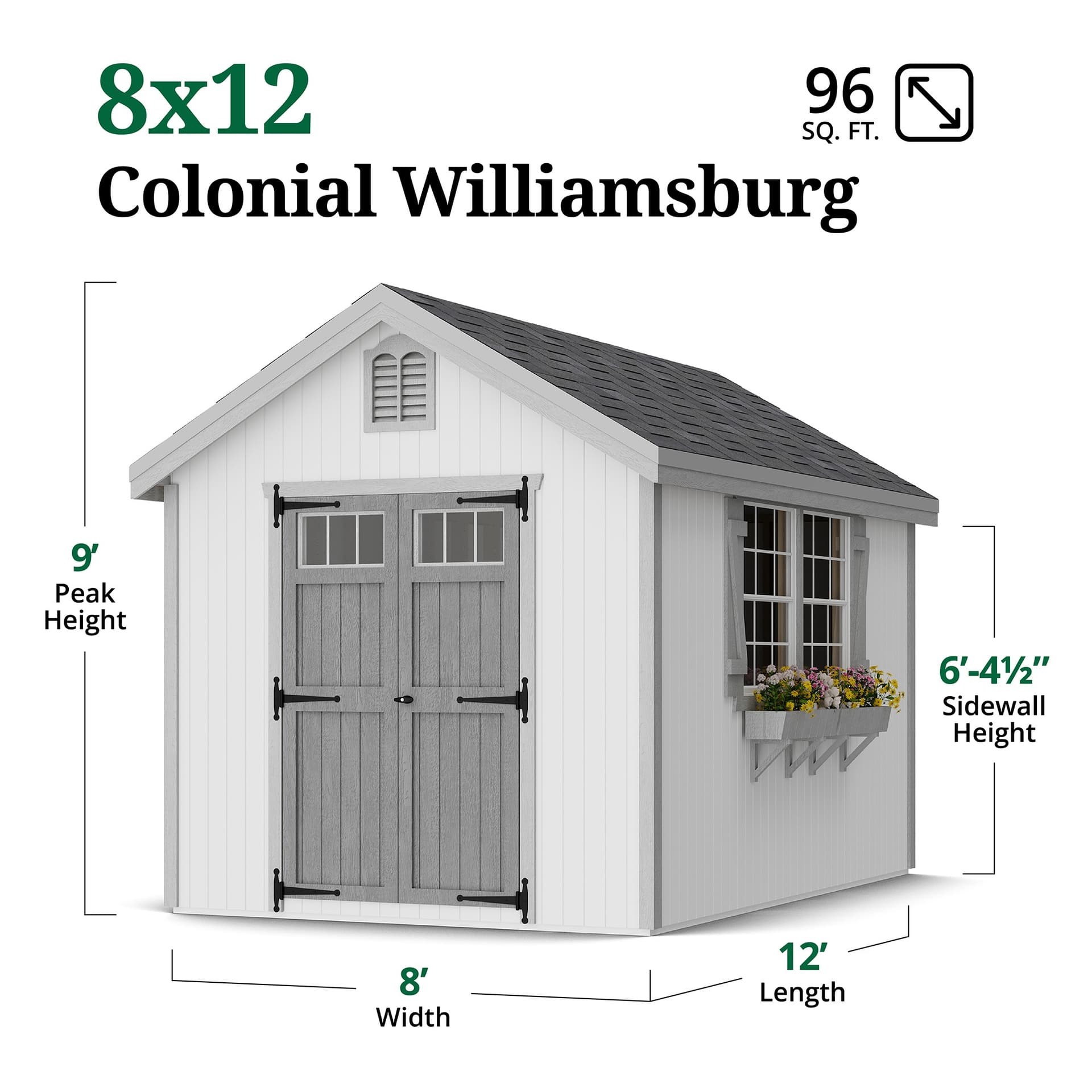 Colonial Williamsburg Shed dimensions