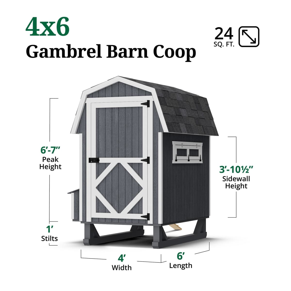 Gambrel Barn Chicken Coop dimensions
