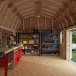 Classic Gambrel Barn Shed with Overhang