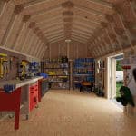 Classic Gambrel Barn Shed with Overhang