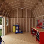 Classic Gambrel Barn Shed with Overhang