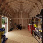 Classic Gambrel Barn Shed with Overhang