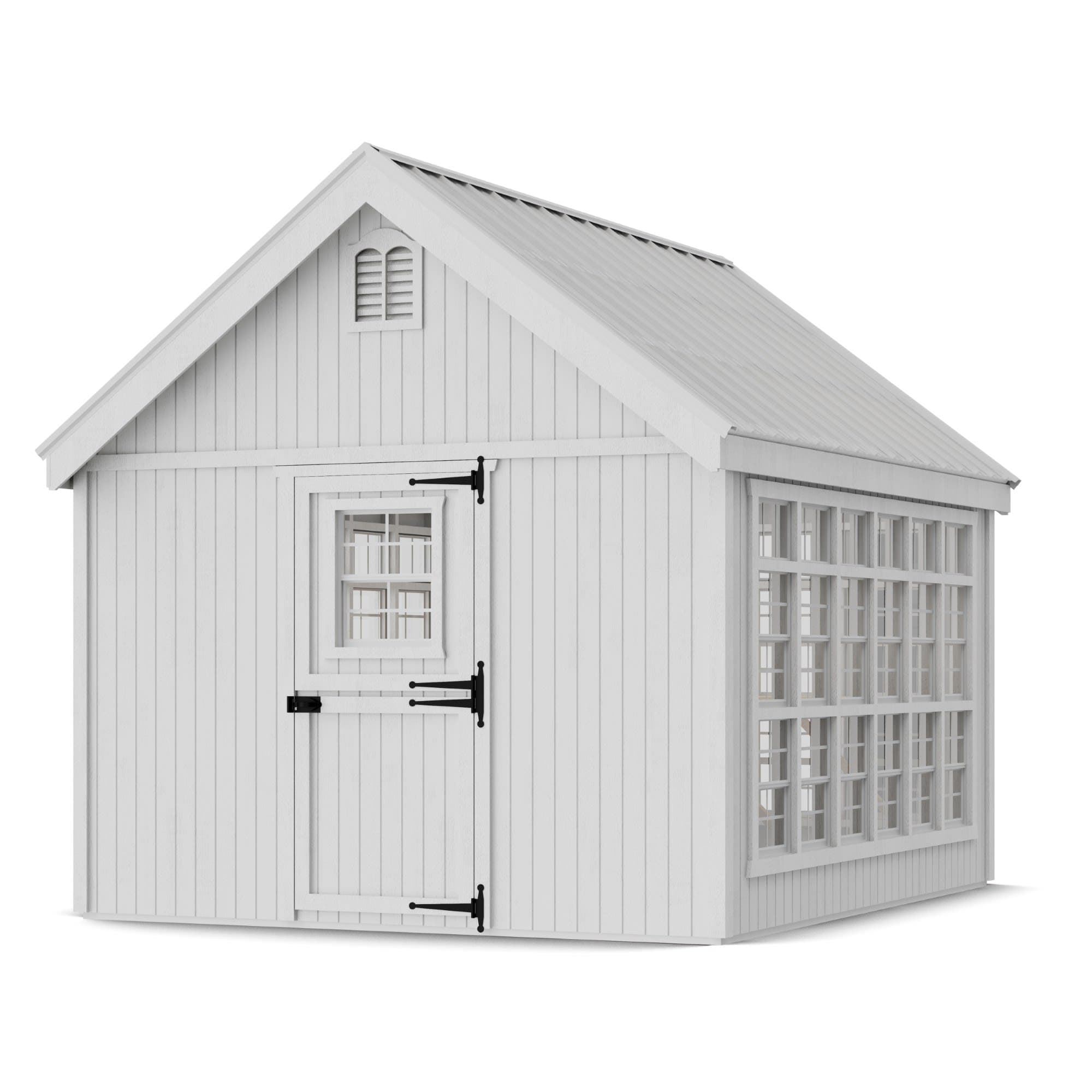 Colonial Gable Greenhouse main variant with deck & rail
