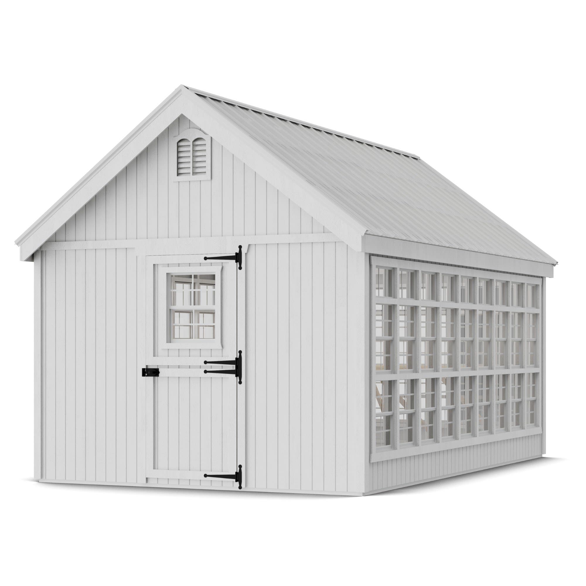 Colonial Gable Greenhouse main variant with deck & rail