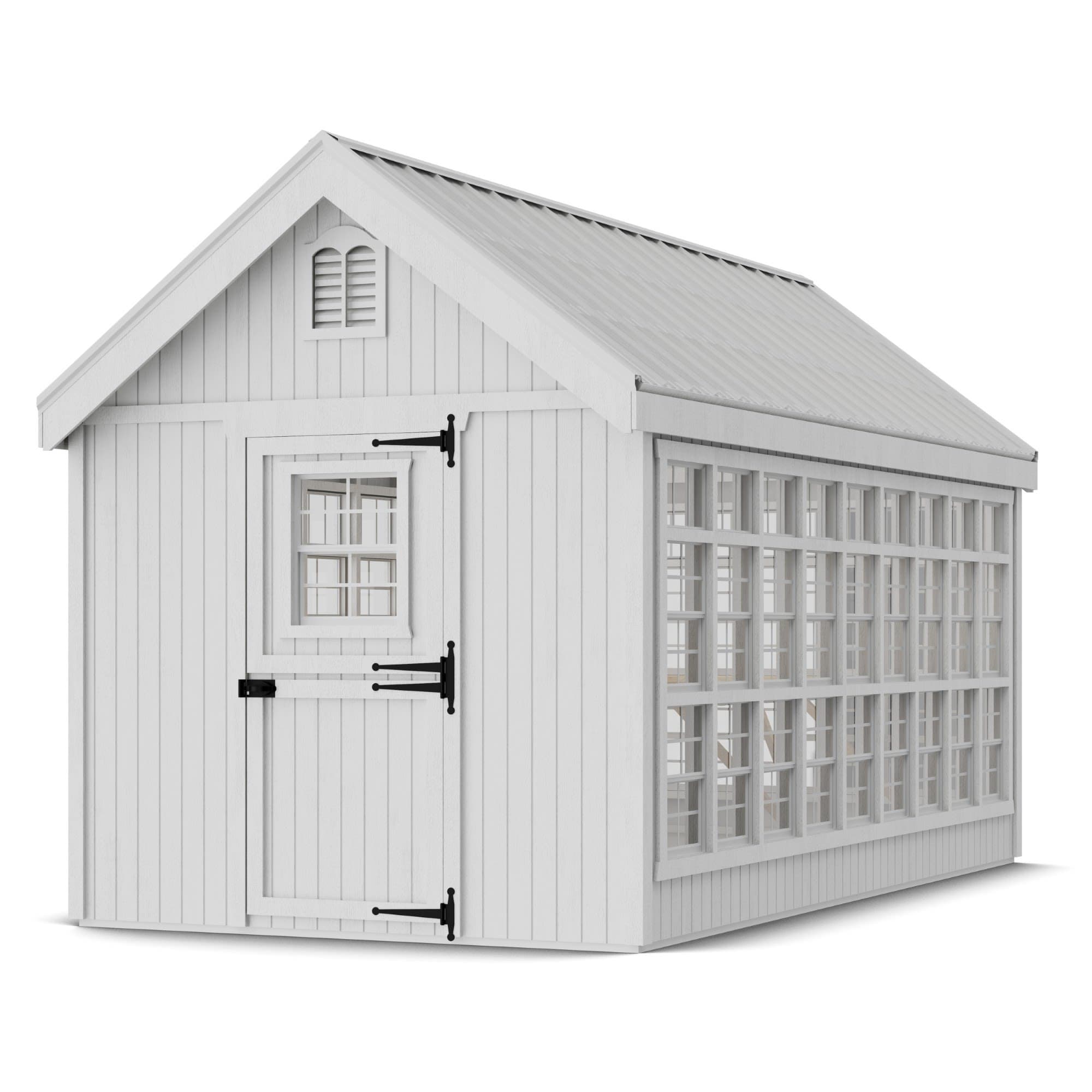 Colonial Gable Greenhouse main variant with deck & rail