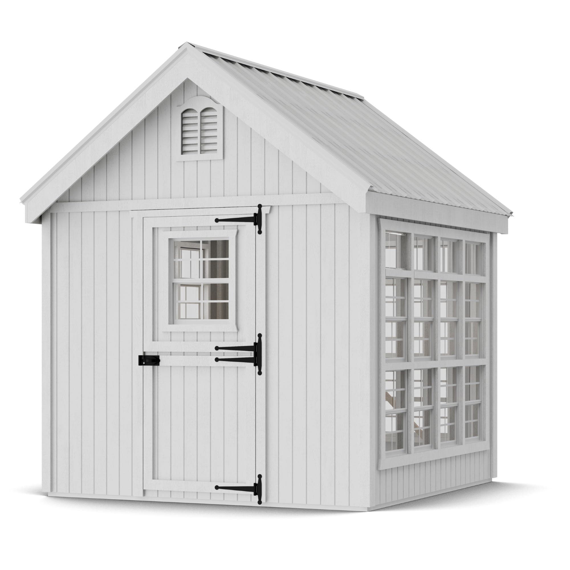 Colonial Gable Greenhouse main variant with deck & rail