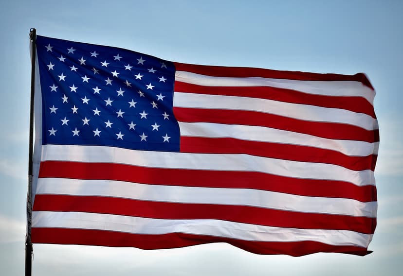 American flag waving in the wind