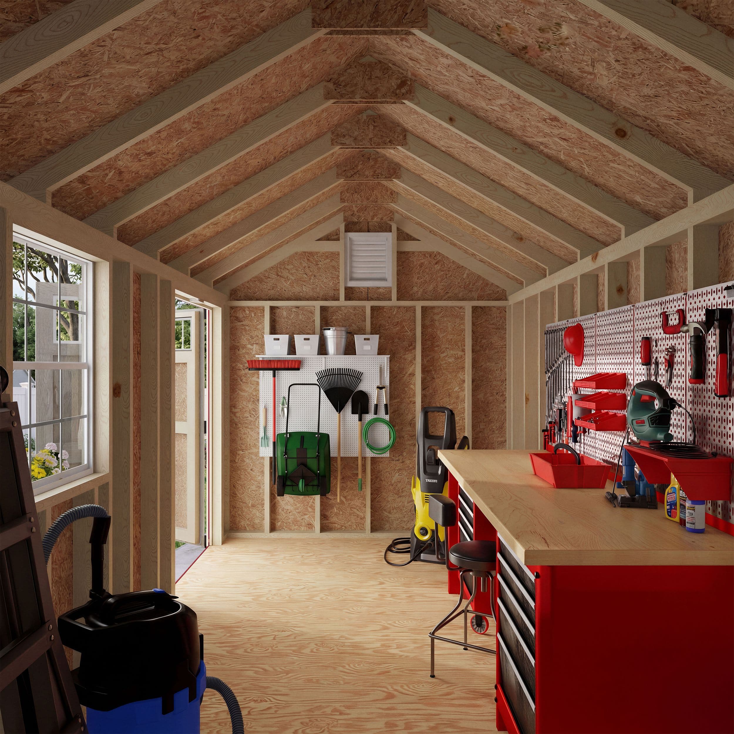 colonial pinehurst wood shed interior