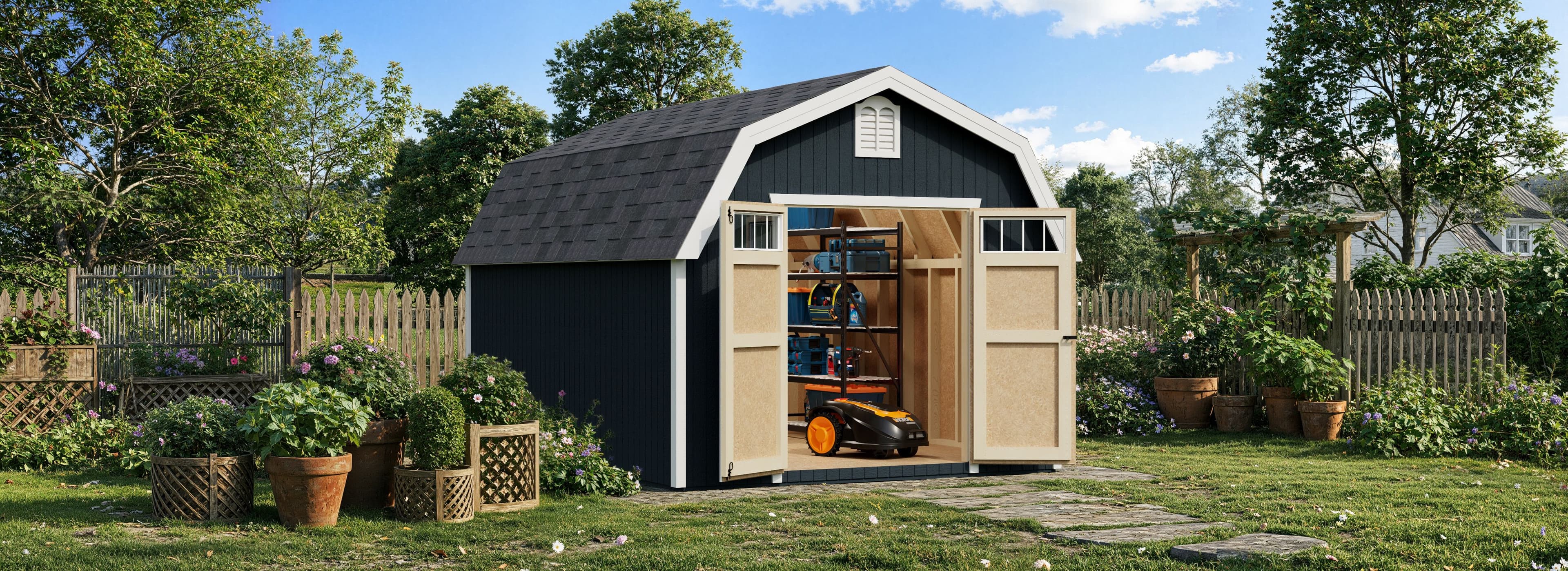 colonial greenfield barn shed wood storage