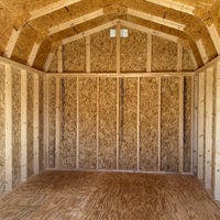 10x12 Classic Gambrel Barn with 6 foot sidewalls interior