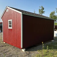 10x16 Value Animal Run-In Shelter With Tack Room shed back side view