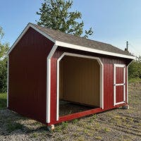 10x16 Value Animal Run-In Shelter With Tack Room shed side angle view