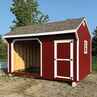 10x16 Value Animal Run-In Shelter With Tack Room shed front