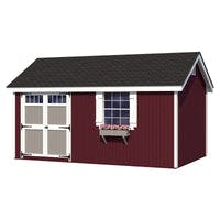 10x16 pinehurst storage shed in maroon and gray