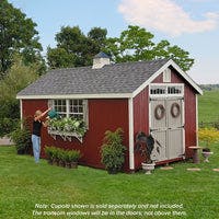 10x16 colonial williamsburg shed in red with cupola