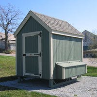 6x8 Colonial Gable Chicken Coop front view on gravel