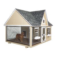 8x10 Victorian Cozy Kennel with dog inside on a white background