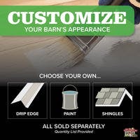 customize your barn's appearance with shingles and paint