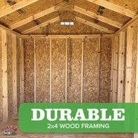 classic gable shed durable 2x4 wood framing