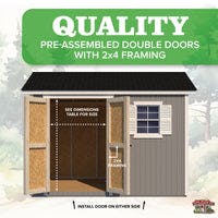 8x10 classic workshop double doors