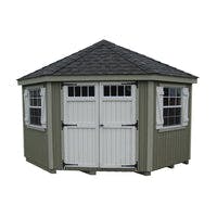 10x10 Colonial Five Corner Shed on a white background