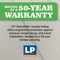 LP SmartSide backed by a 50 year limited warranty