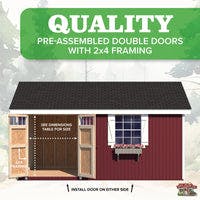 quality preassembled double doors with 2x4 framing