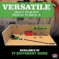 versatile select your size from 64 to 288 sq ft.
