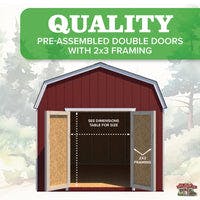 value gambrel barn with 6 ft sidewalls quality double doors