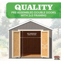 quality pre-assembled double doors with 2x3 framing