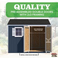8x10 value workshop double doors with 2x3 framing