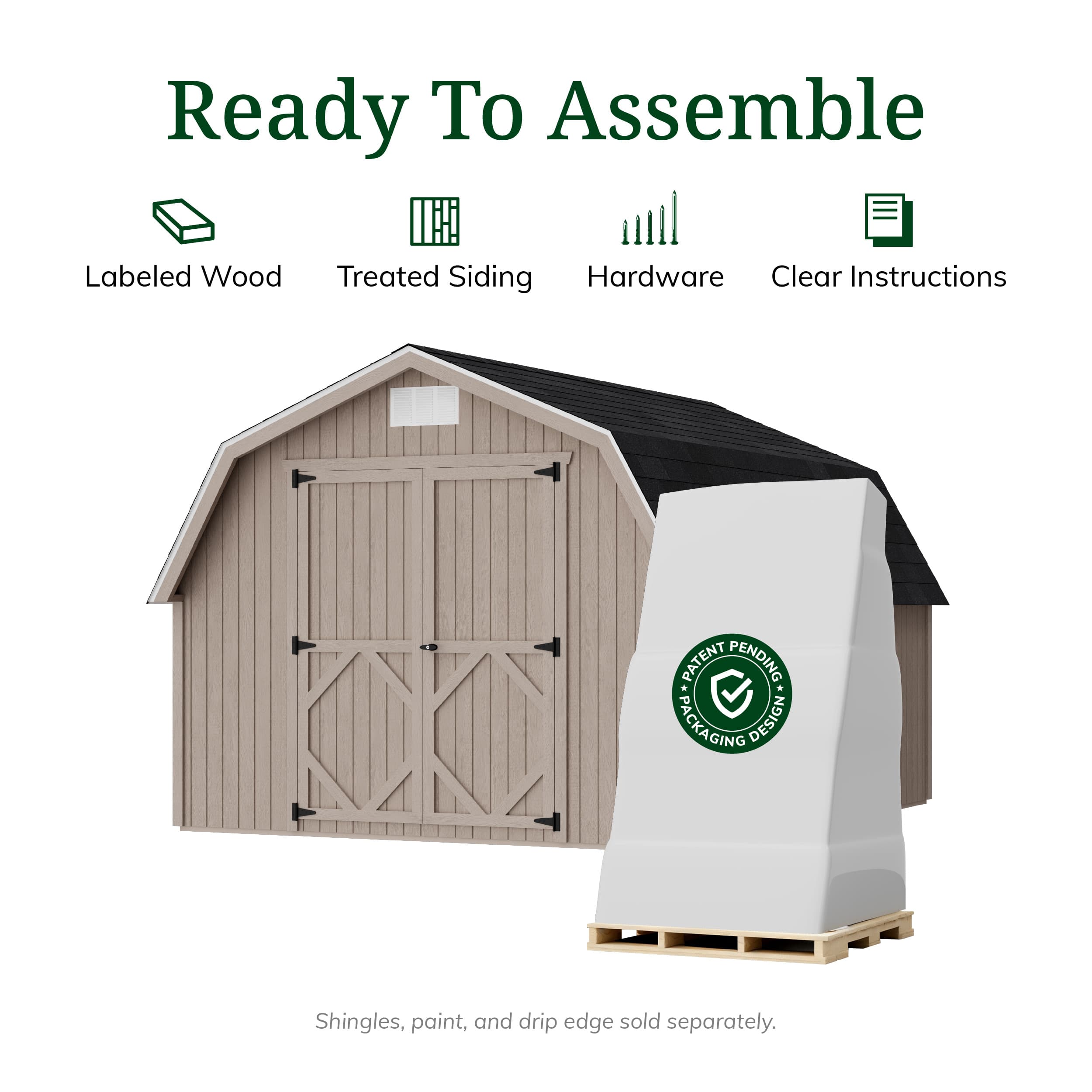 Classic Gambrel 4' Barn Shed