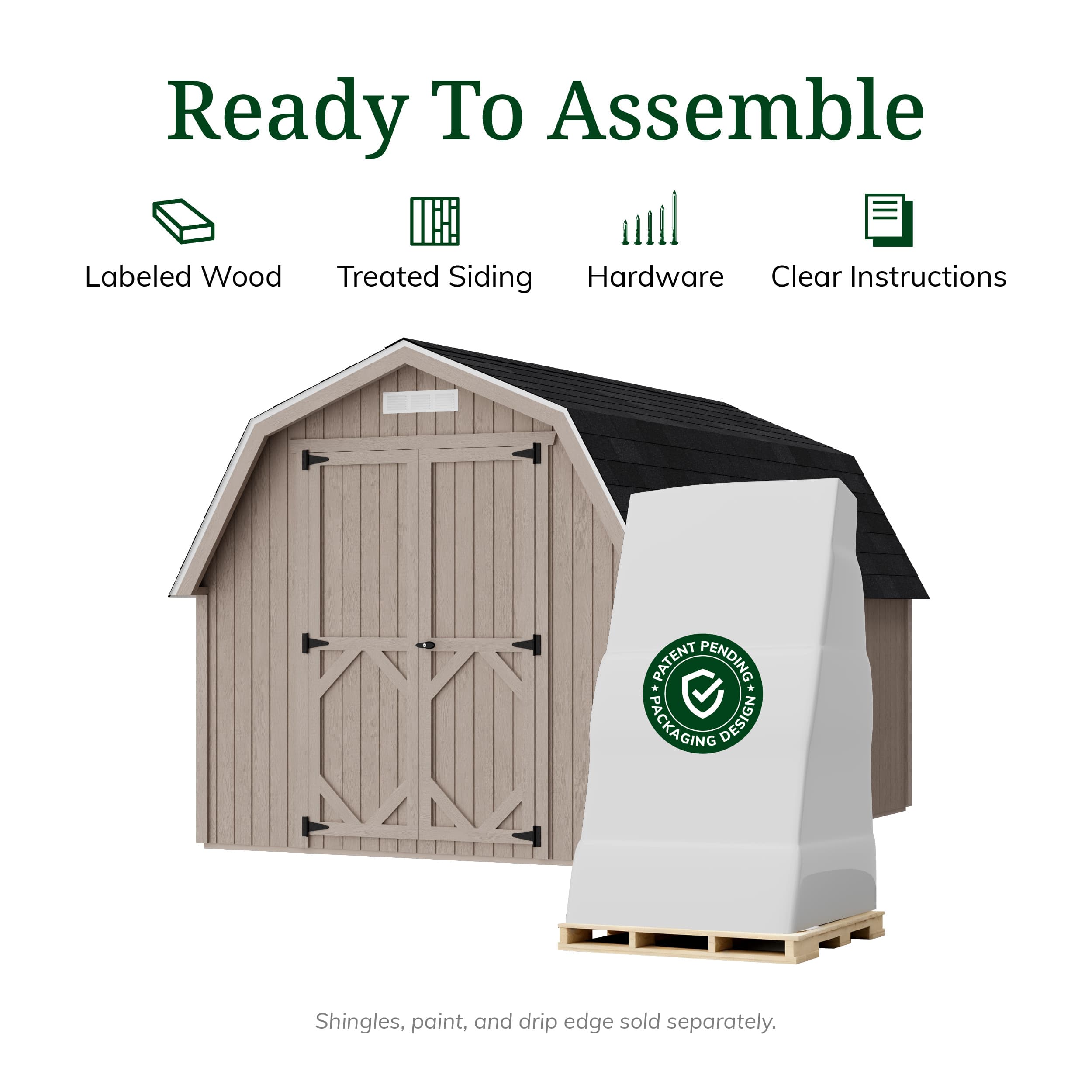 Classic Gambrel 4' Barn Shed