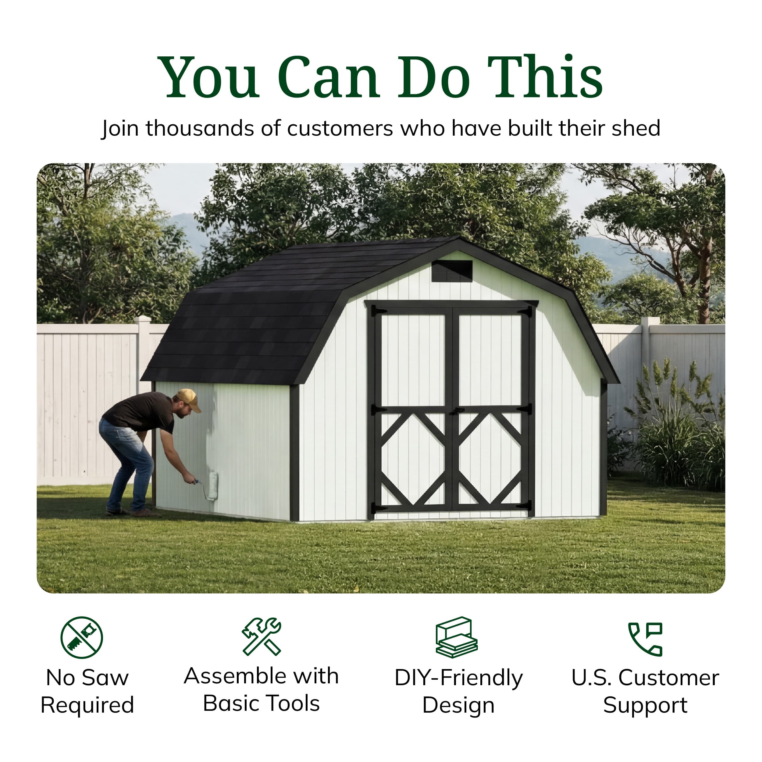 Classic Gambrel 4' Barn Shed